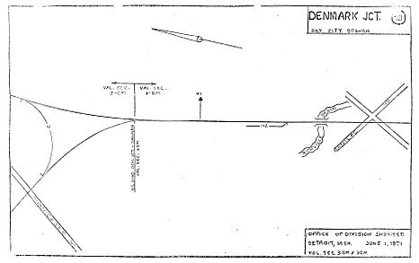 Denmark Jct MI Railroad Map